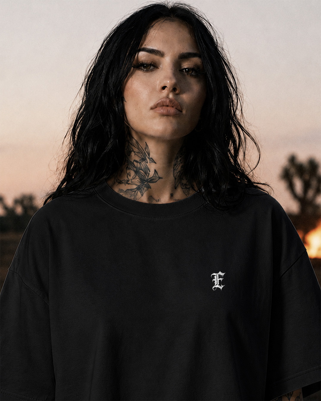 Detailní pohled na oversize tričko Trikito